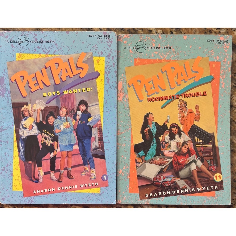 Vintage Pen Pals Books Sharon Dennis Wyeth Boys Wanted Roommate Trouble Set of 2